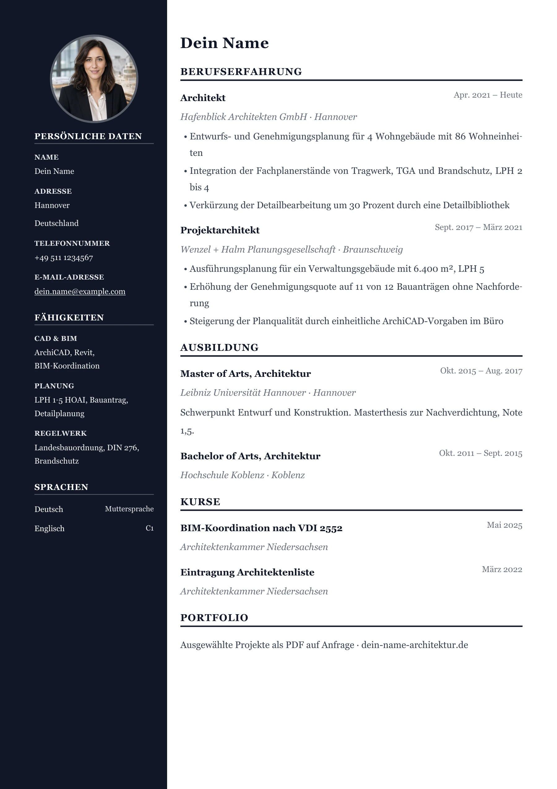 Architekt allgemein · Professionell