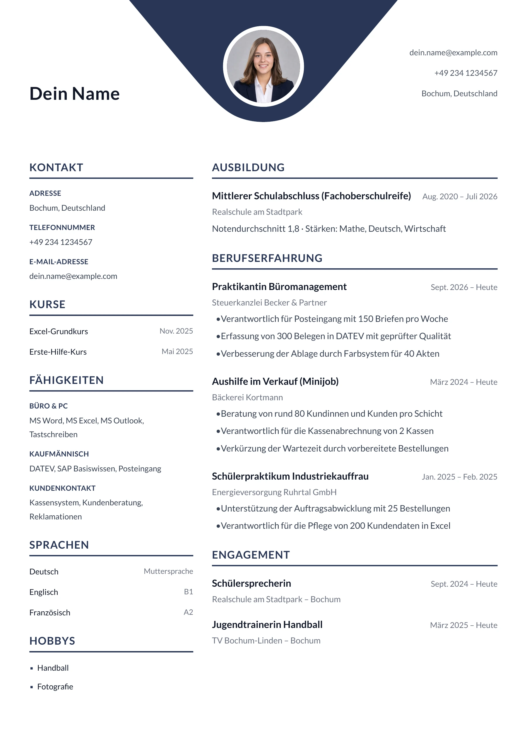 Ausbildung allgemein · Geometrisch zentriert