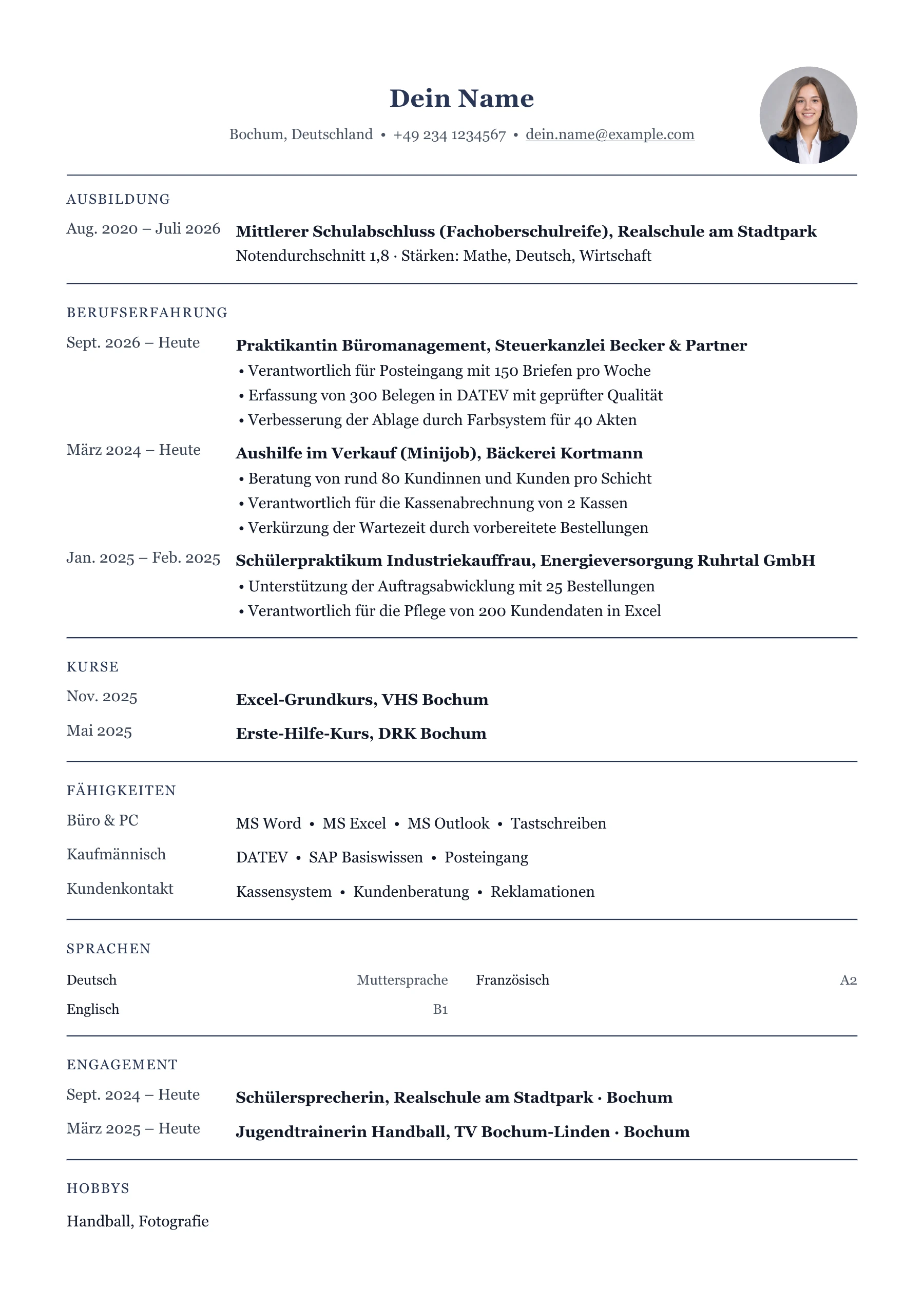 Ausbildung allgemein · Klassisch