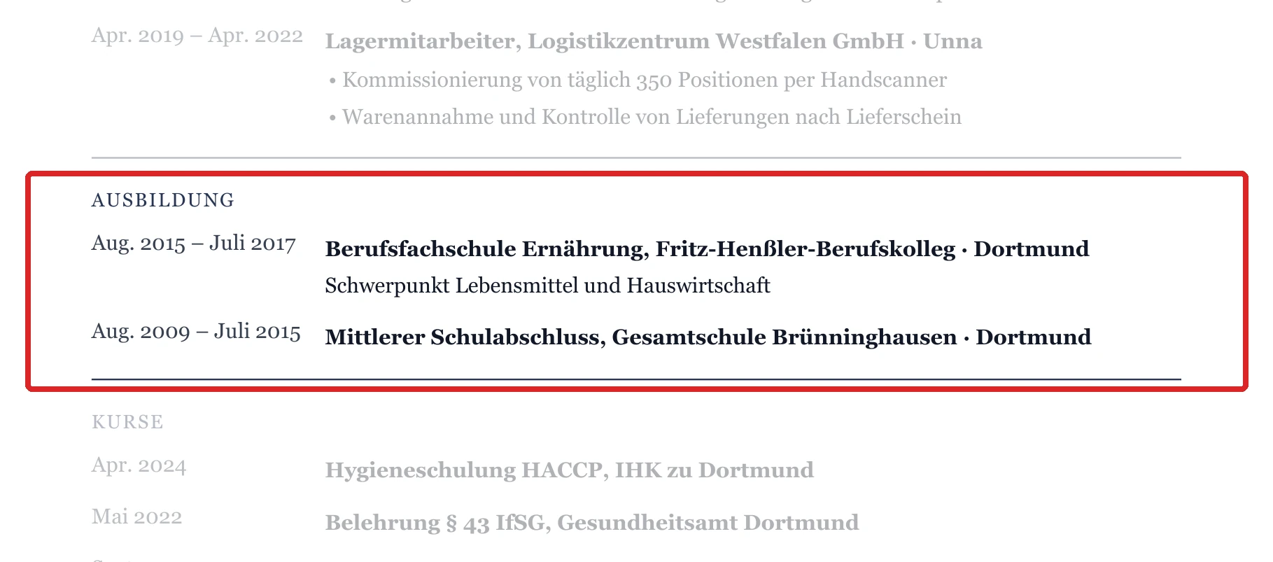 Ausbildung im Muster – Muster Bäckereihelfer & Quereinstieg