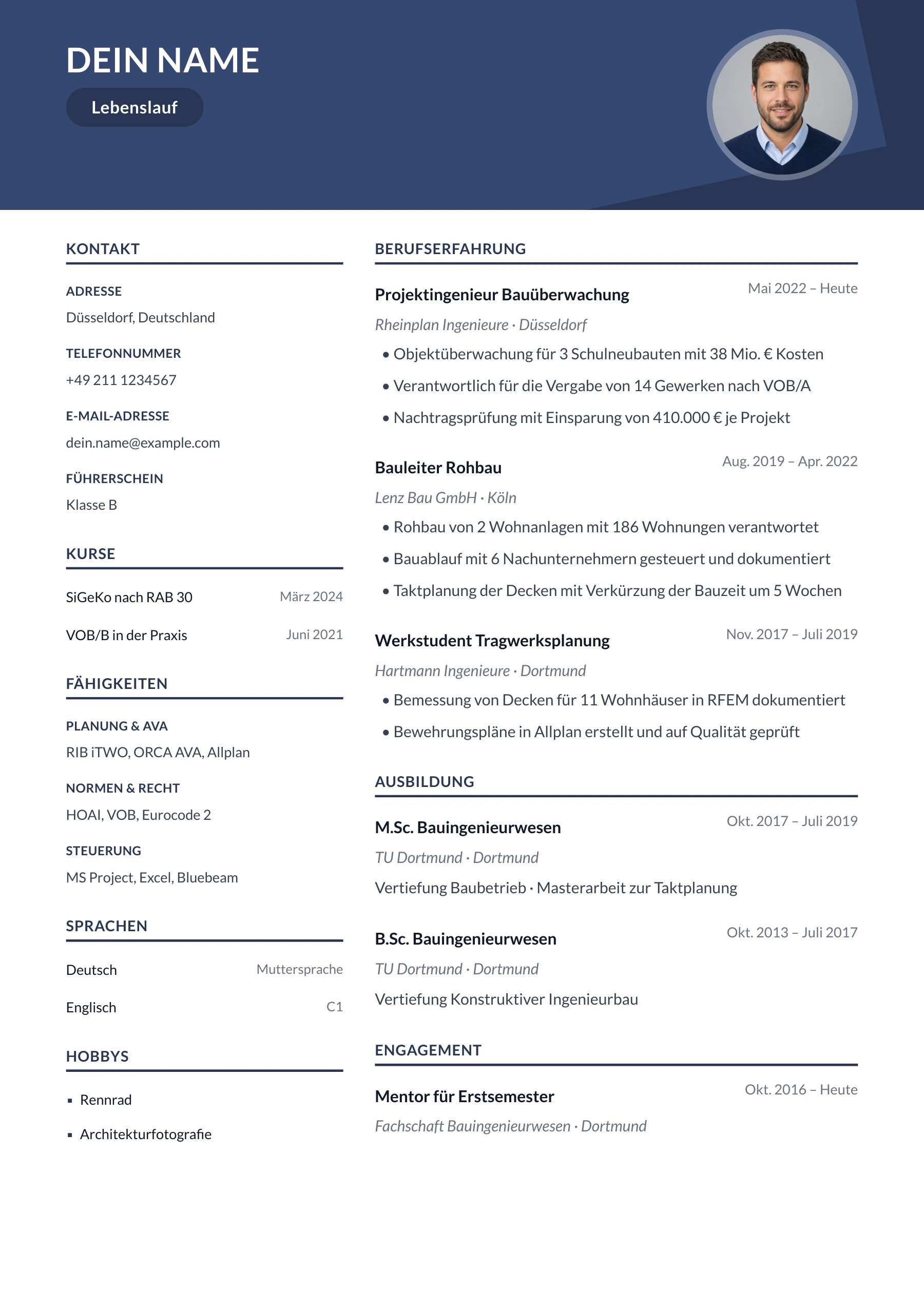 Bauingenieur allgemein · Geometrisch