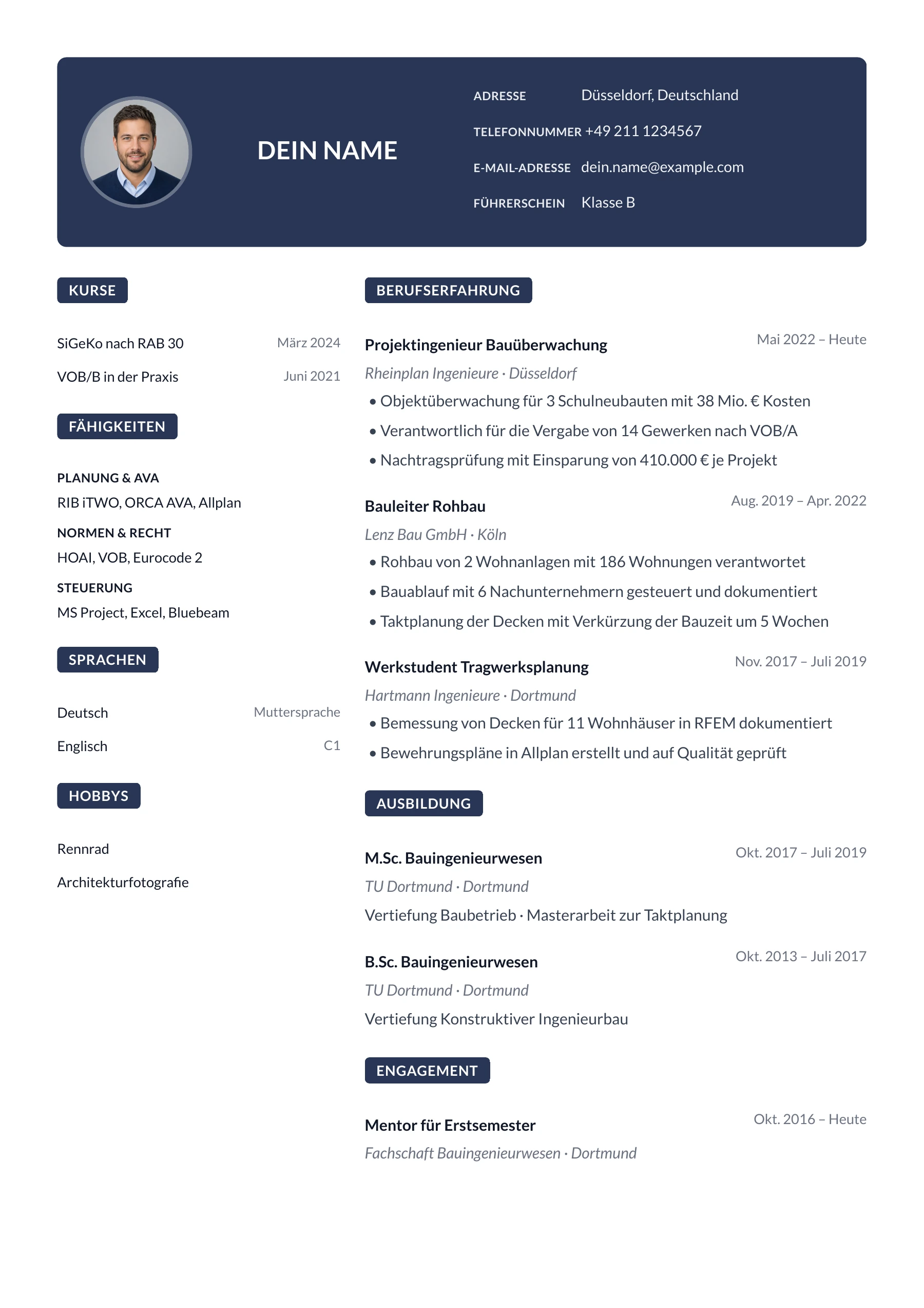 Bauingenieur allgemein · Modern