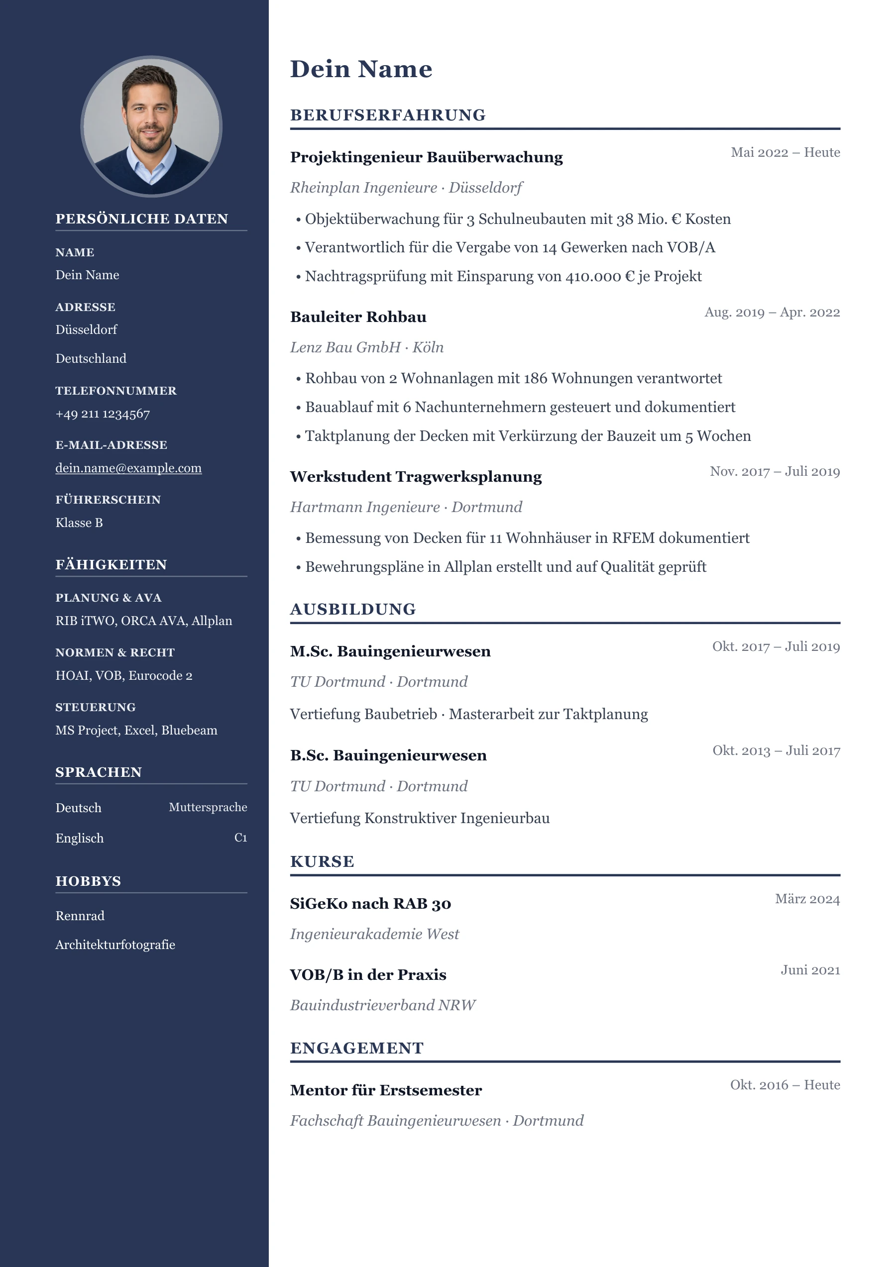 Bauingenieur allgemein · Professionell