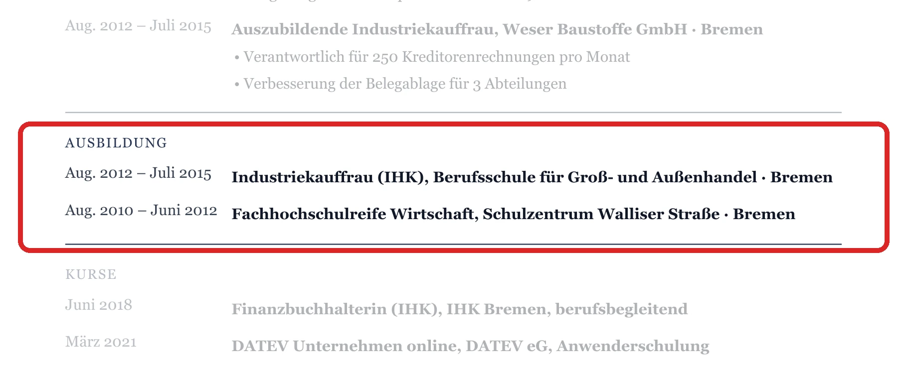 Ausbildung im Muster – Buchhalter*in – allgemein