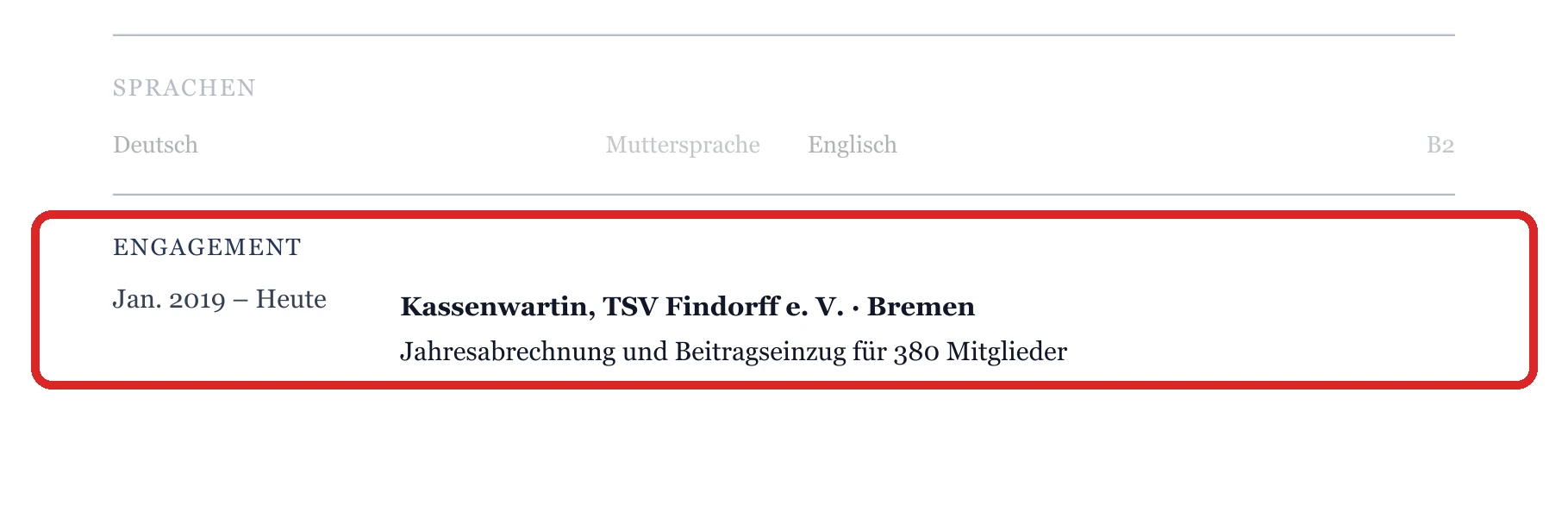 Engagement im Muster – Buchhalter*in – allgemein