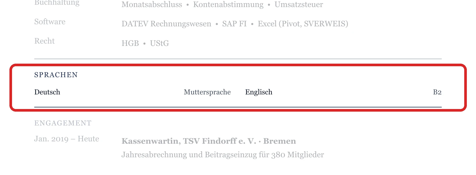 Sprachen im Muster – Buchhalter*in – allgemein
