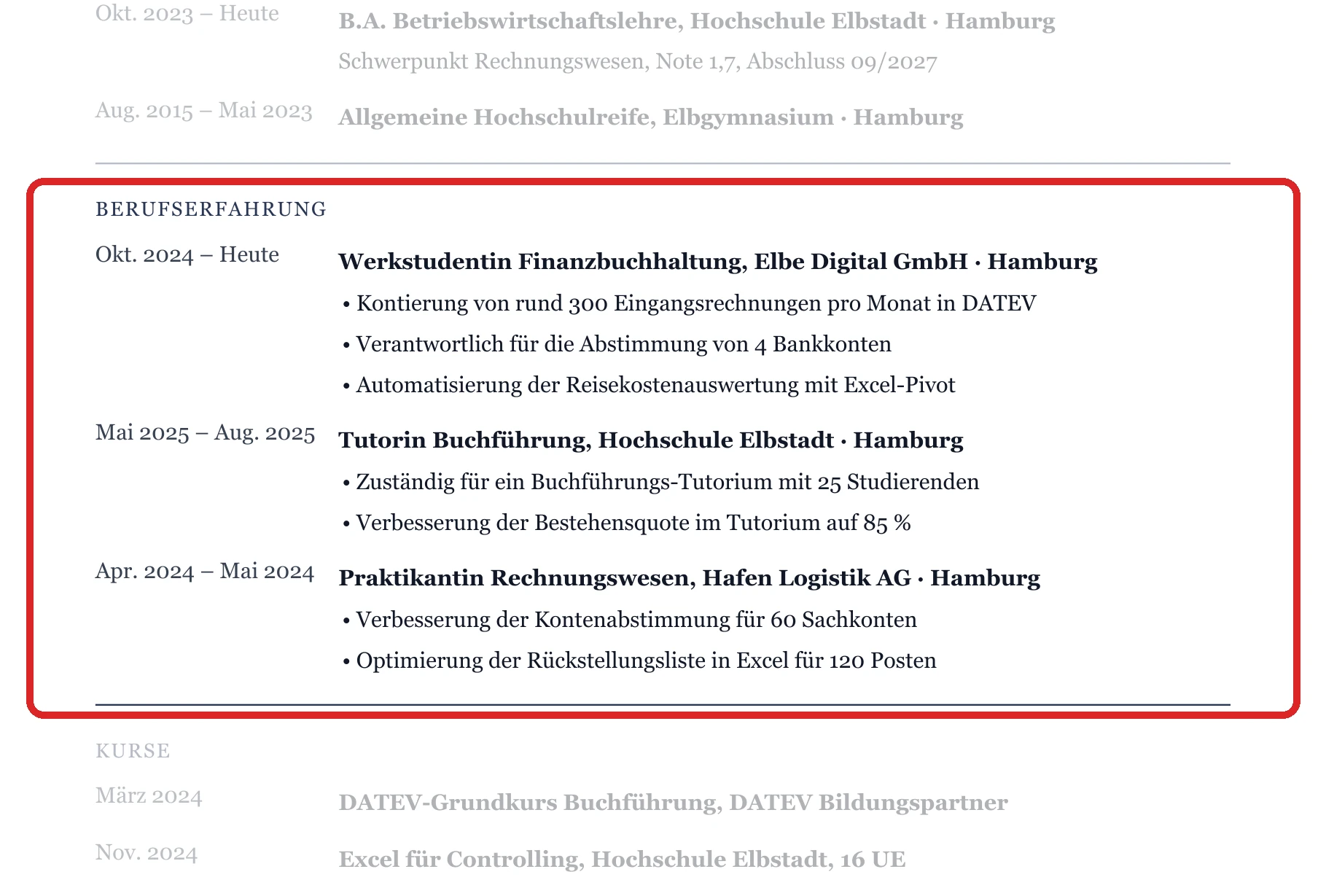 Berufserfahrung im Muster – Studium & Berufseinstieg