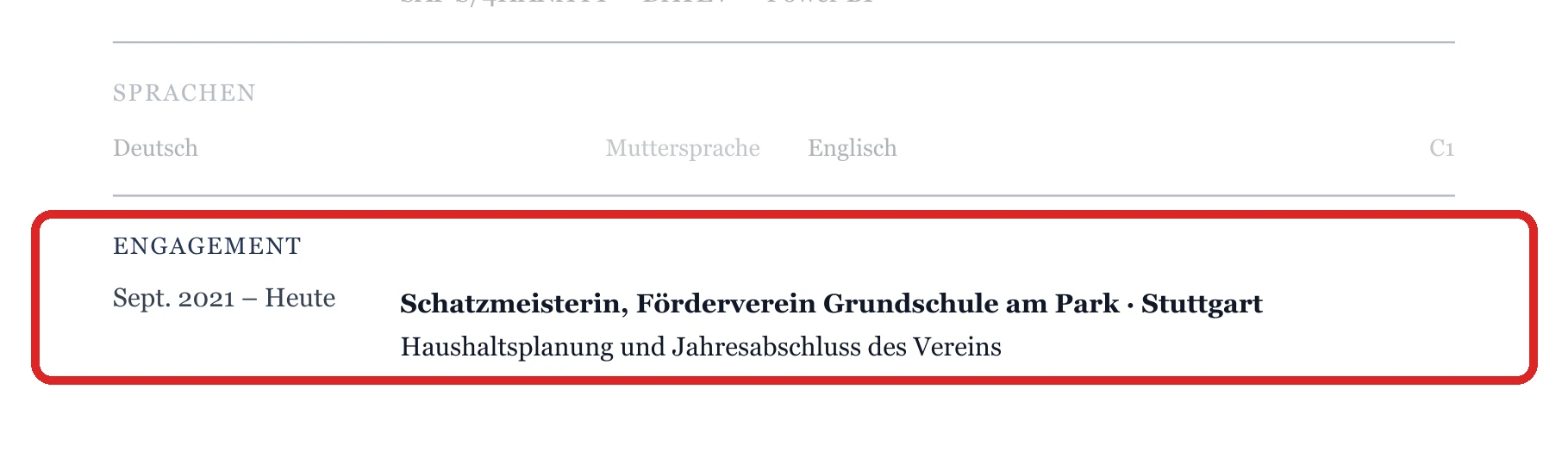 Engagement im Muster – Leitung Buchhaltung