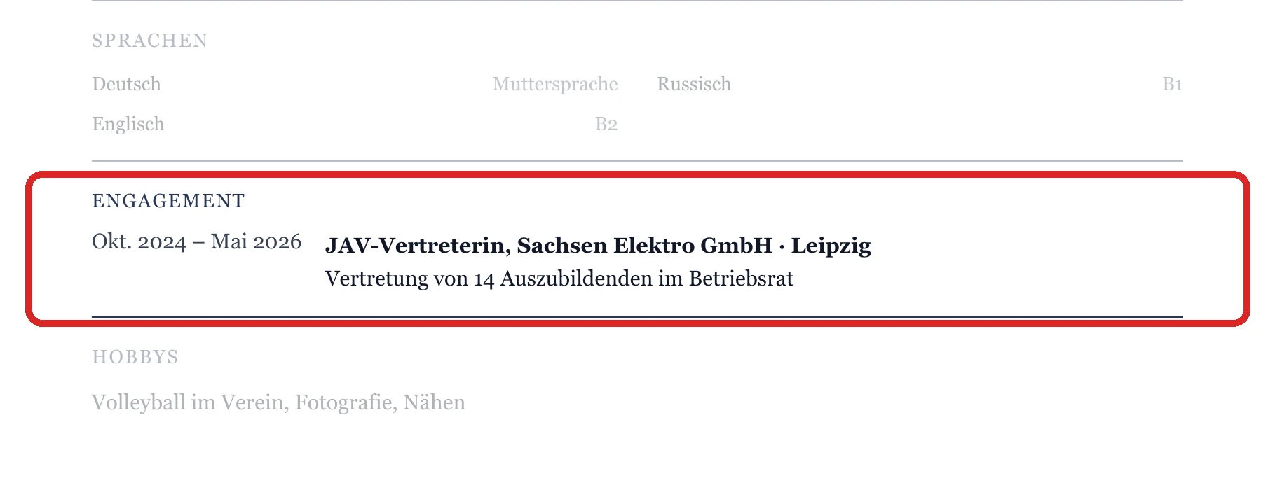 Engagement im Muster – Ausbildung & Berufseinstieg