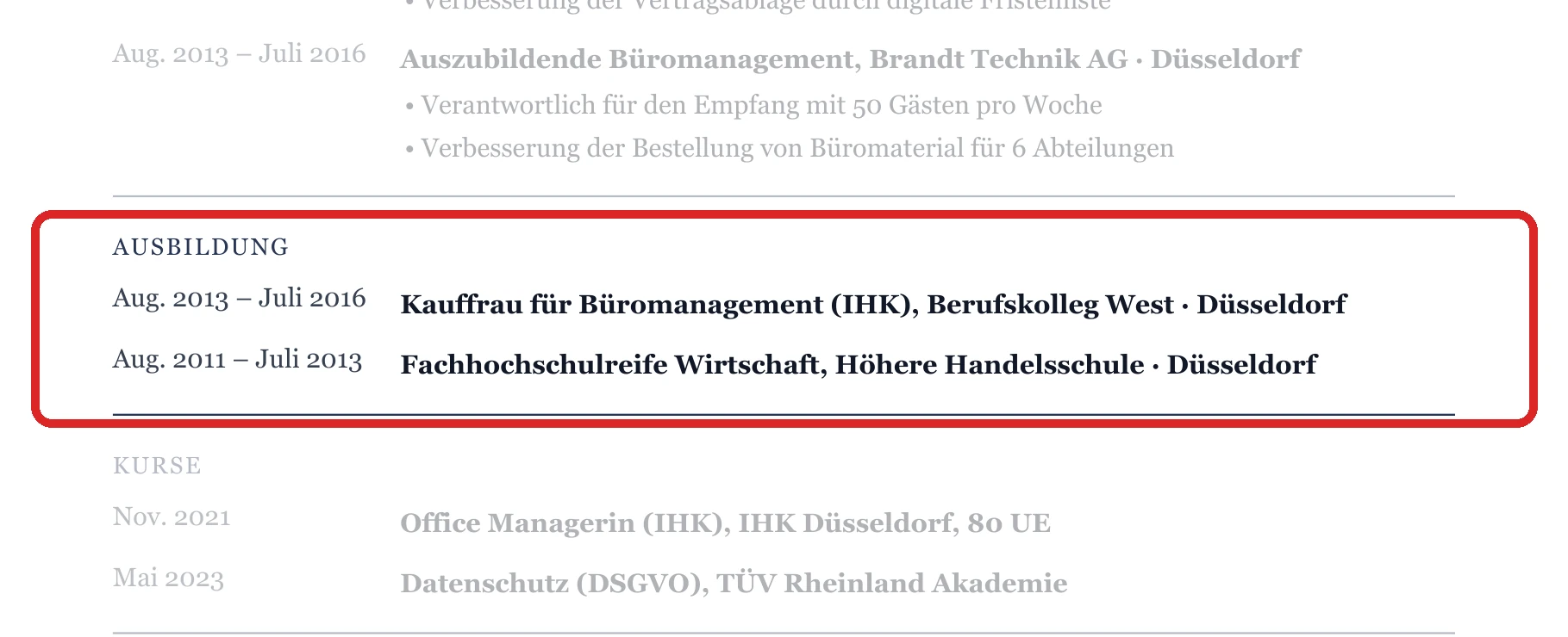 Ausbildung im Muster – Office-Management & Teamassistenz