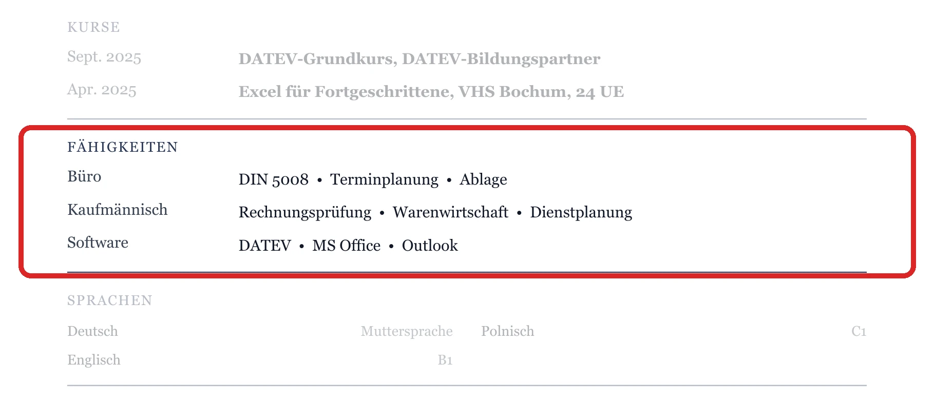 Kenntnisse im Muster – Umschulung & Wiedereinstieg
