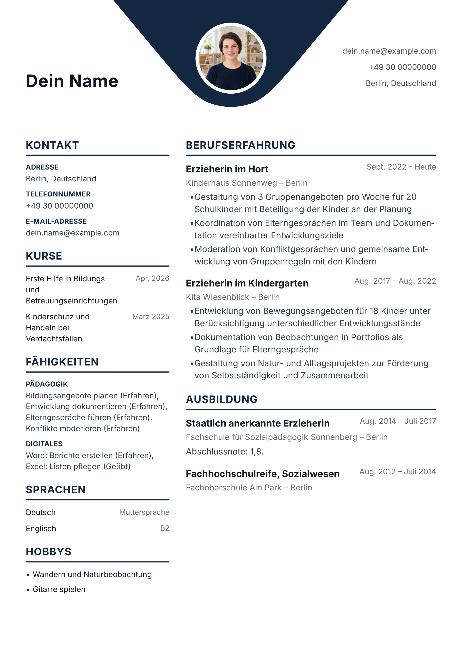 Erzieher*in – allgemein · Geometrisch zentriert