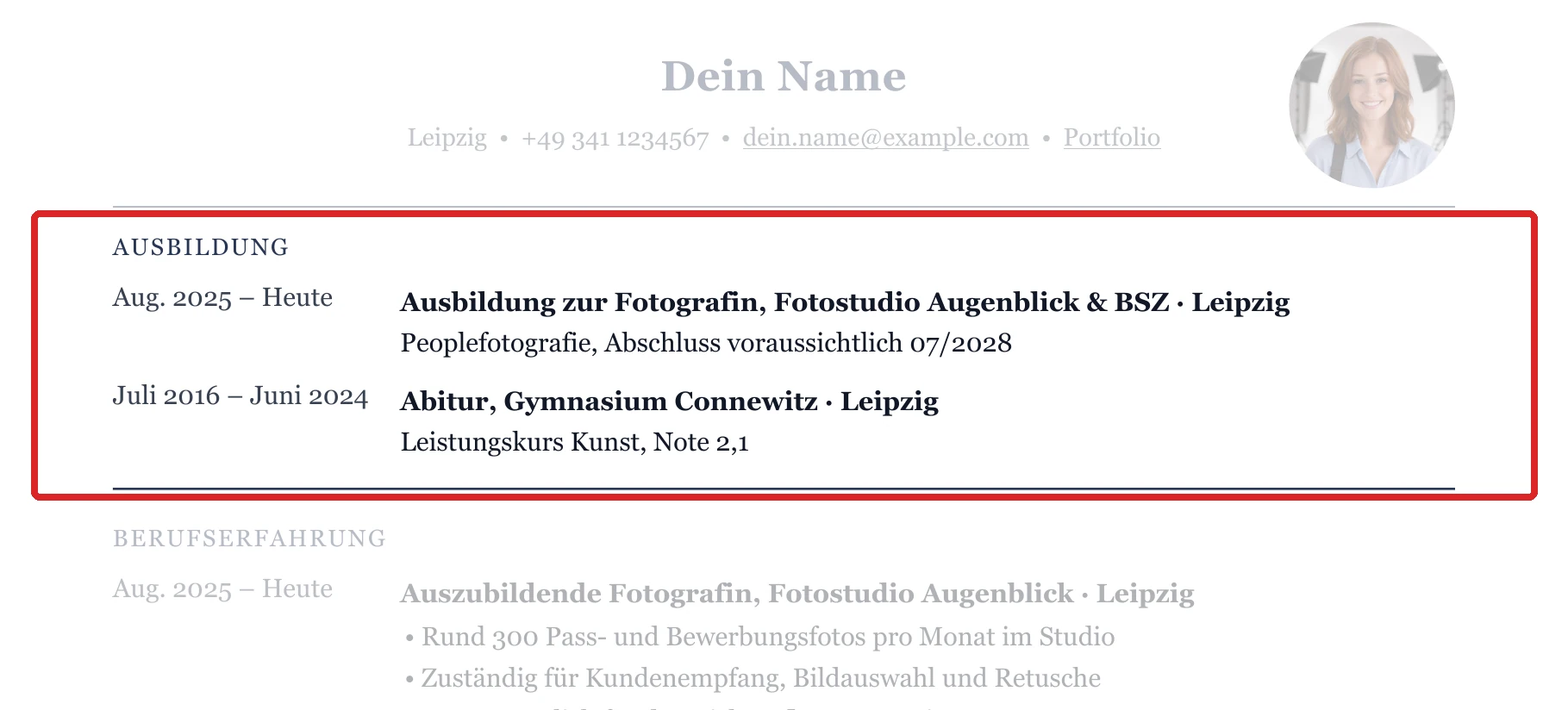 Ausbildung im Muster – Ausbildung & Berufseinstieg