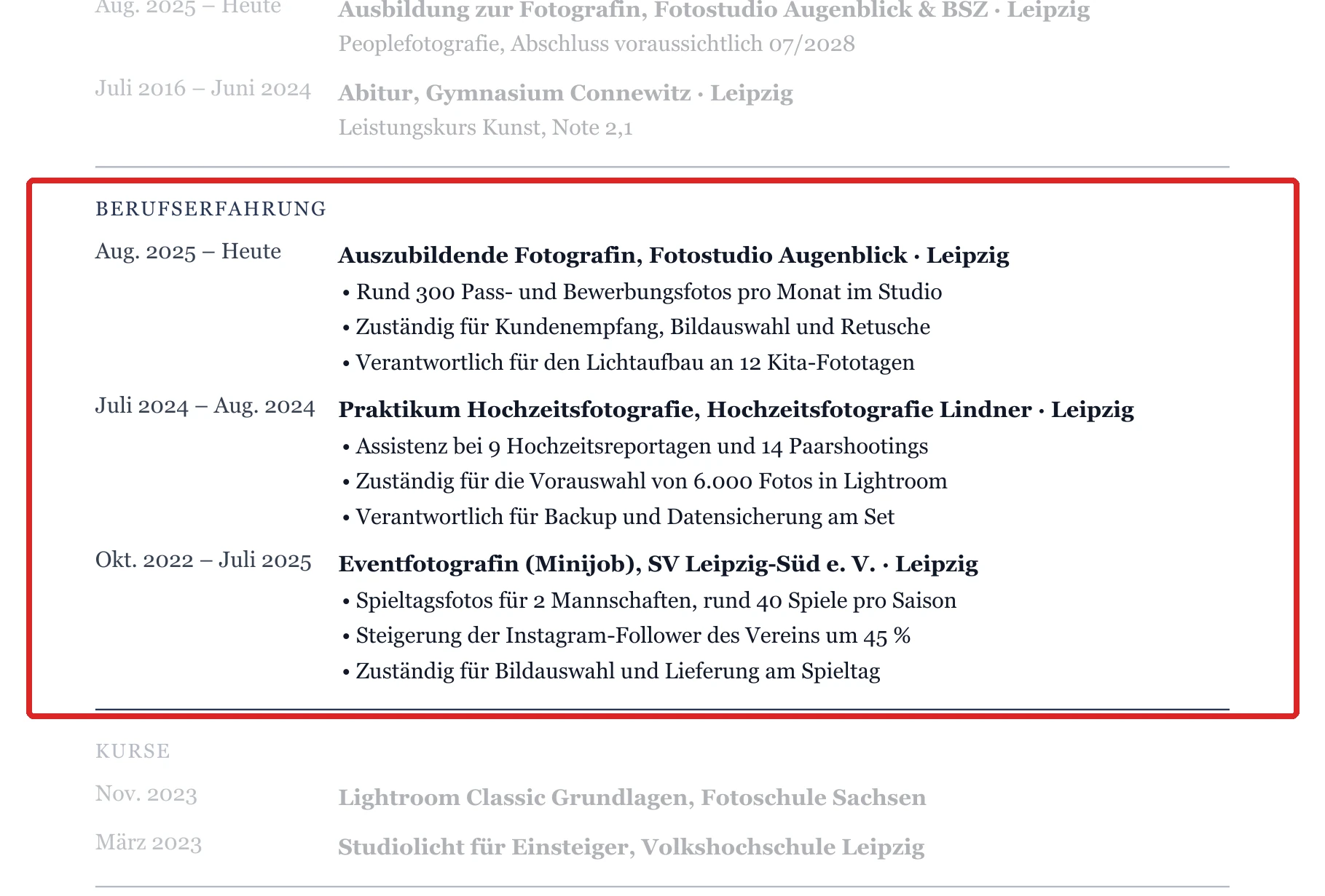 Berufserfahrung im Muster – Ausbildung & Berufseinstieg