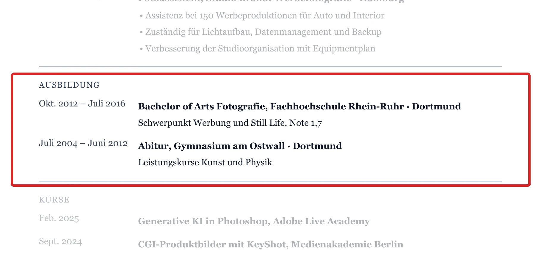 Ausbildung im Muster – Produkt, Werbung & Mode
