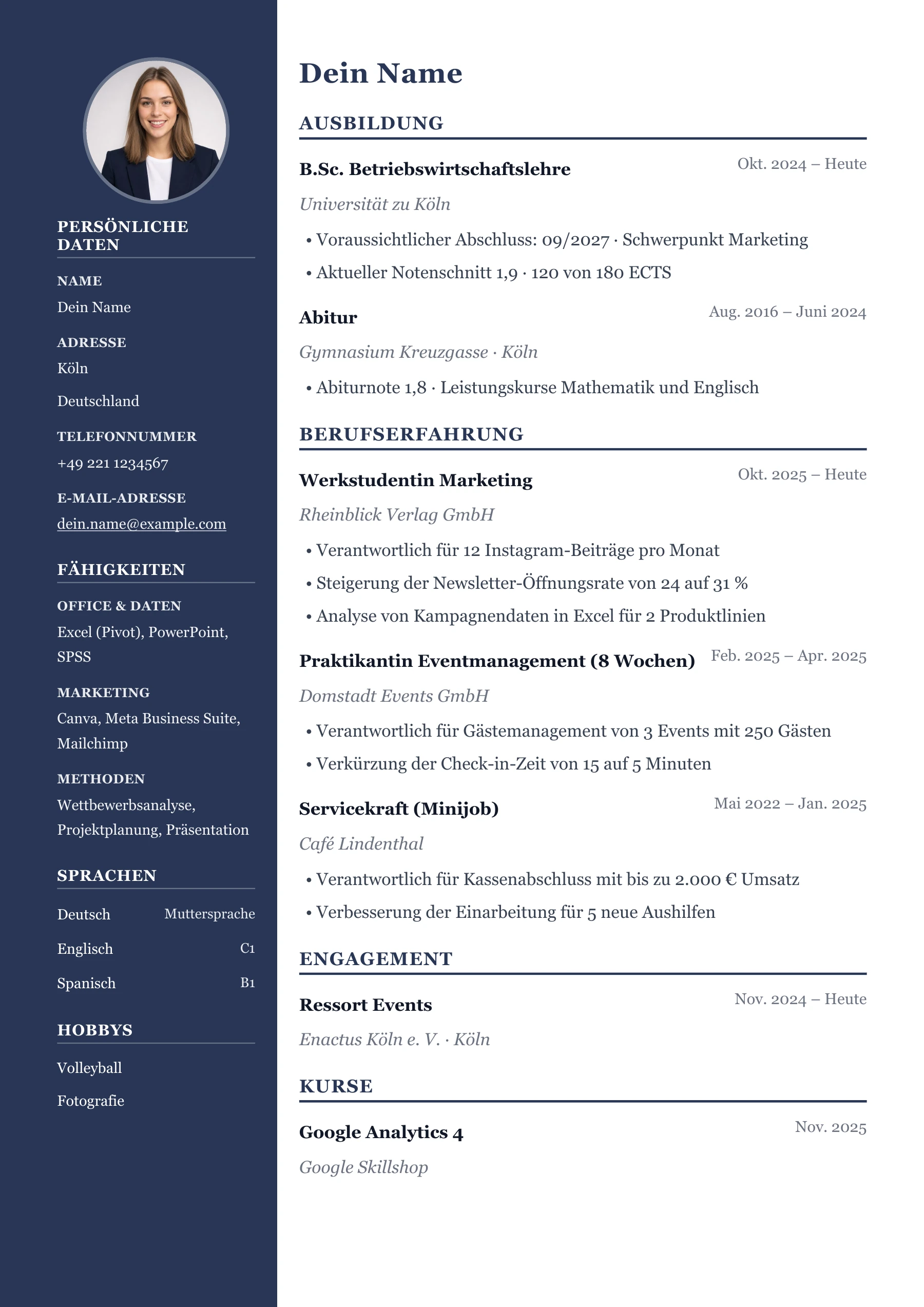 Praktikum allgemein · Professionell