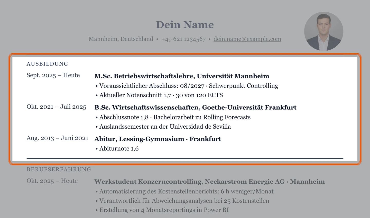 Studium im Muster – Muster Wirtschaft