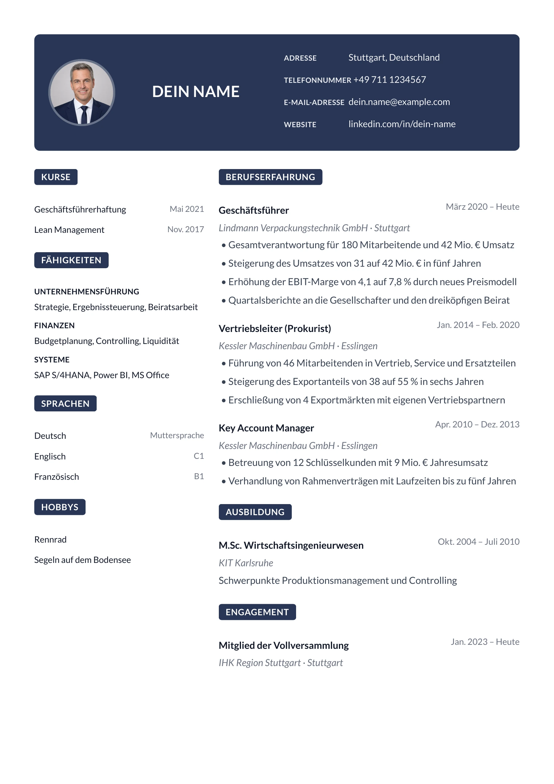 Geschäftsführer allgemein · Modern