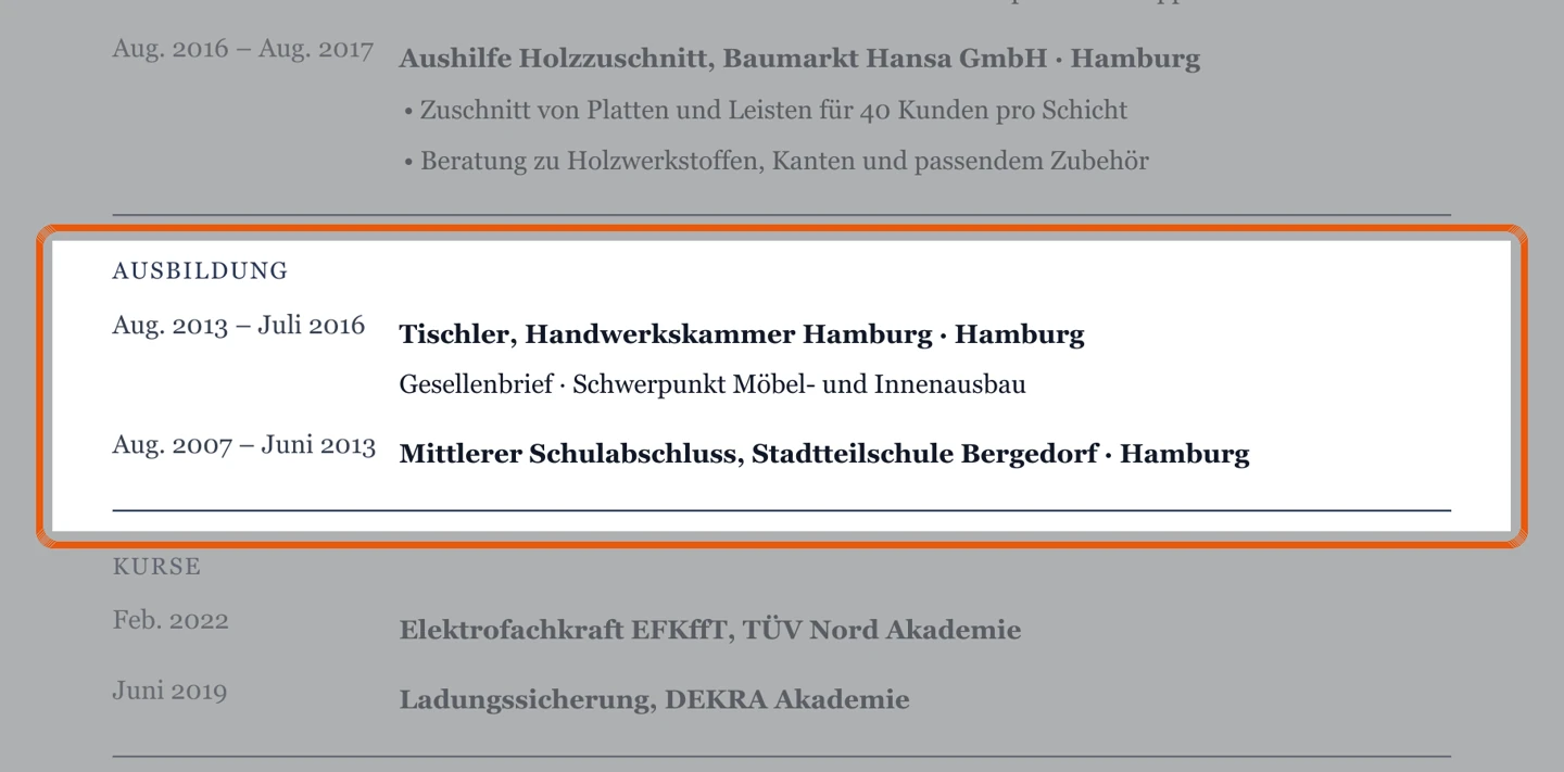 Ausbildung im Muster – Muster Montage & Kundendienst