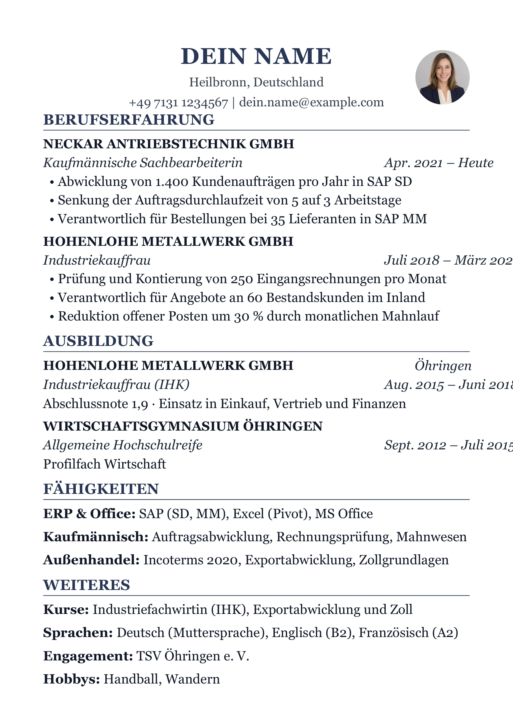 Industriekaufmann/-frau allgemein · Kompakt