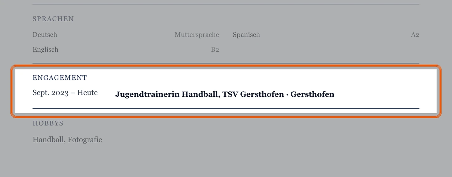 Engagement im Muster – Muster Bewerbung um die Ausbildung