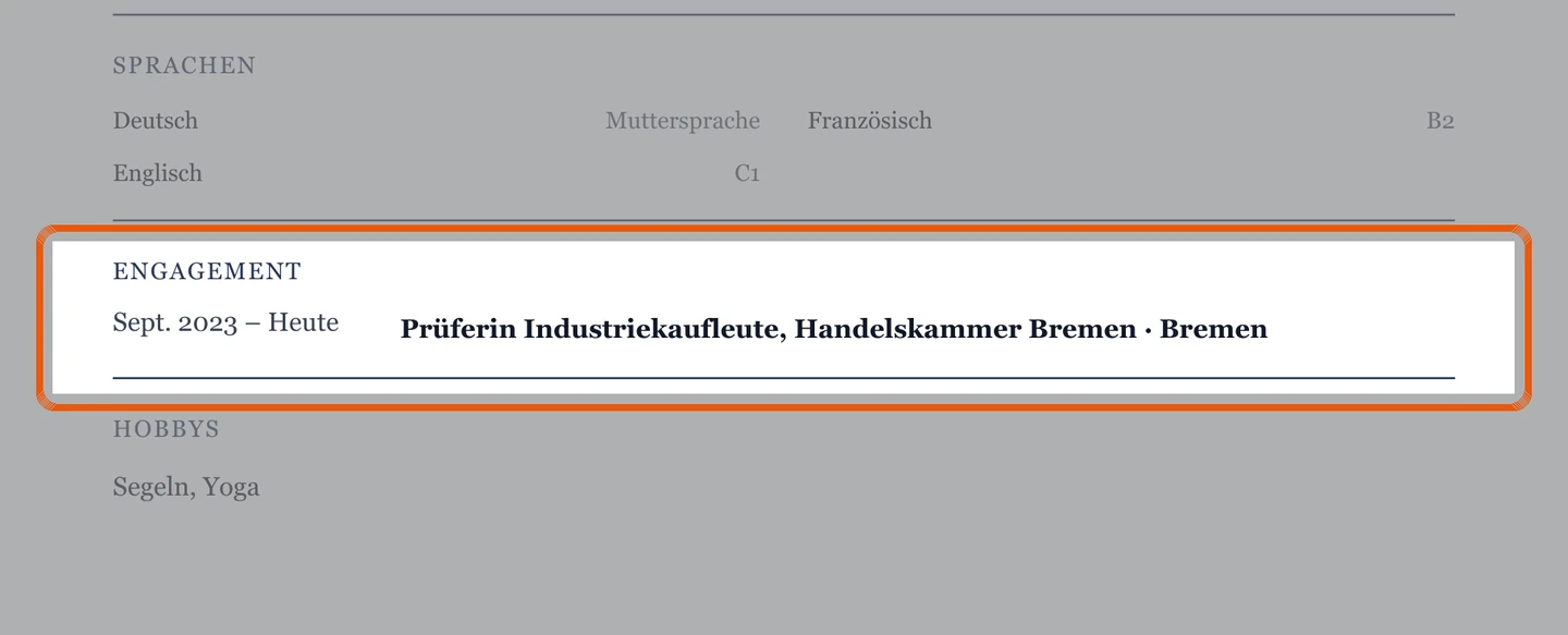 Engagement im Muster – Muster Vertriebsinnendienst & Auftragsabwicklung