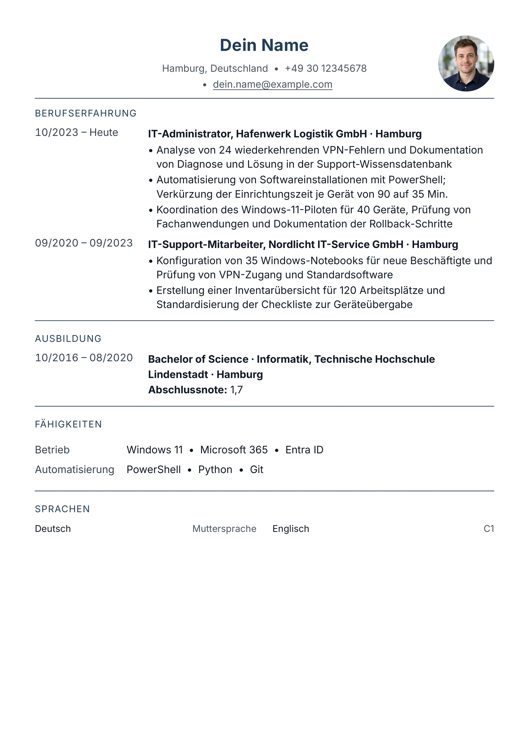 Informatiker / IT – allgemein · Klassisch