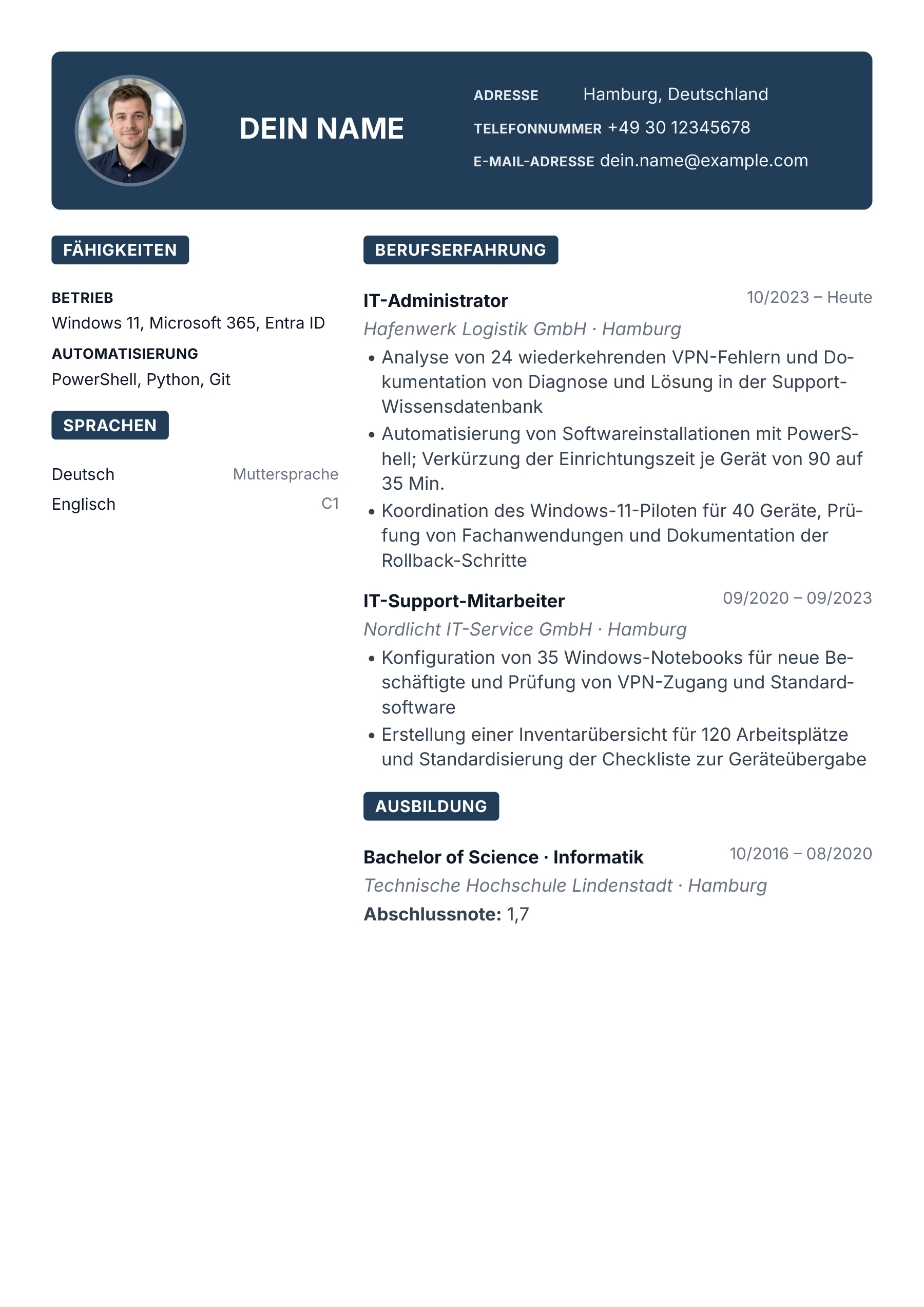 Informatiker / IT – allgemein · Modern