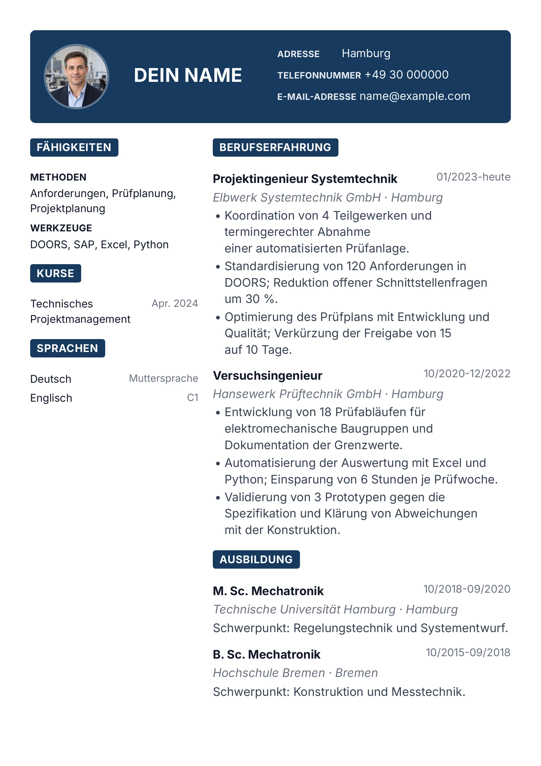 Ingenieur – allgemein · Modern