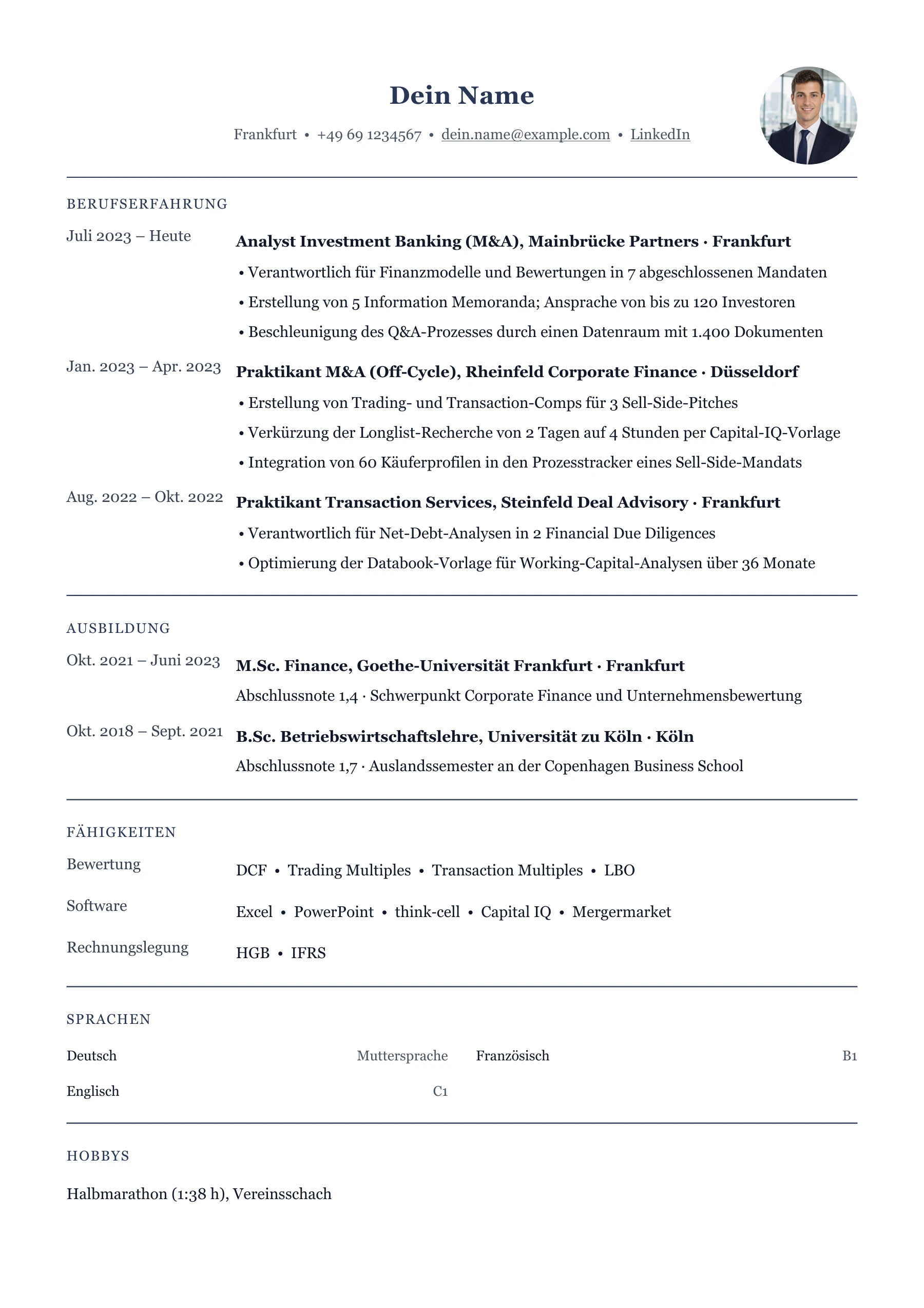 Investment Banking allgemein · Klassisch