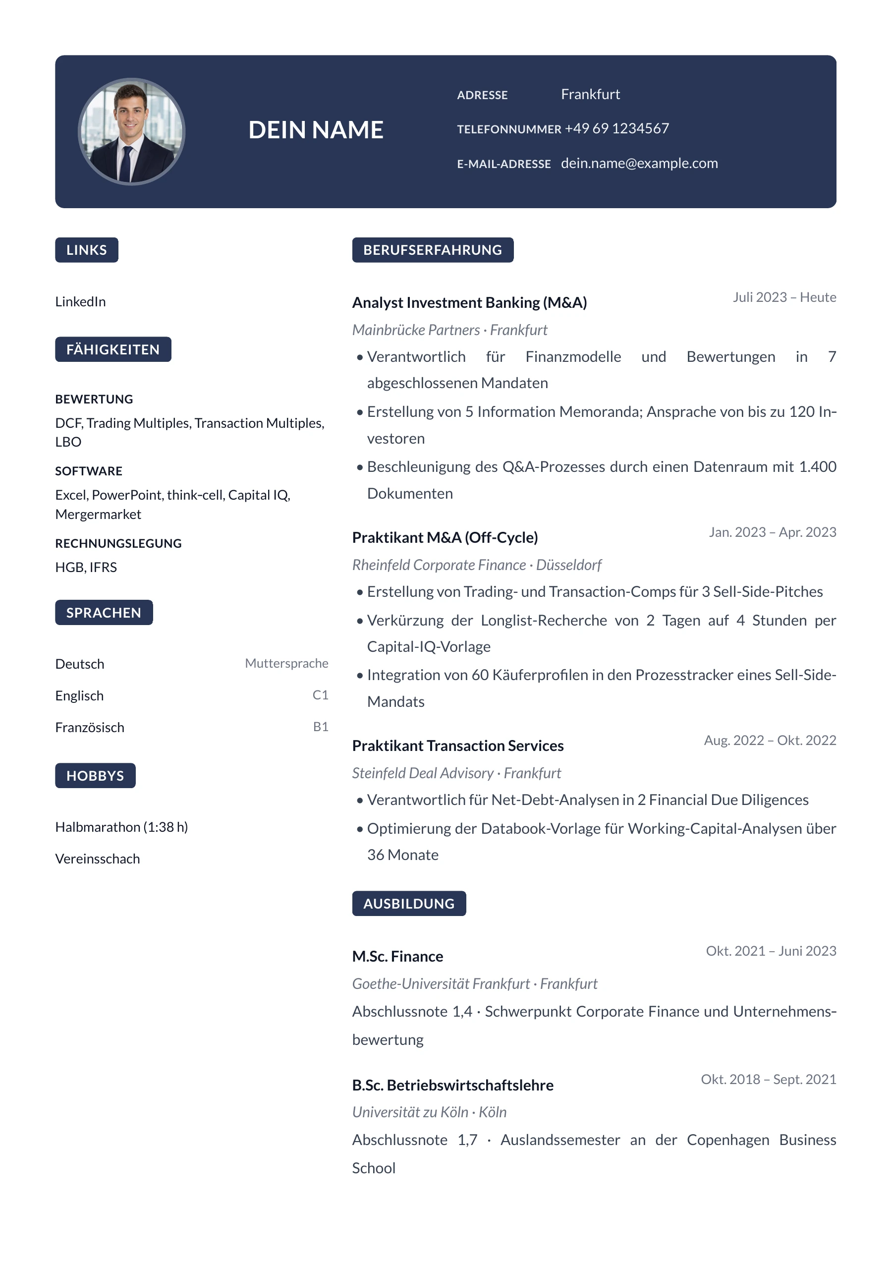 Investment Banking allgemein · Modern