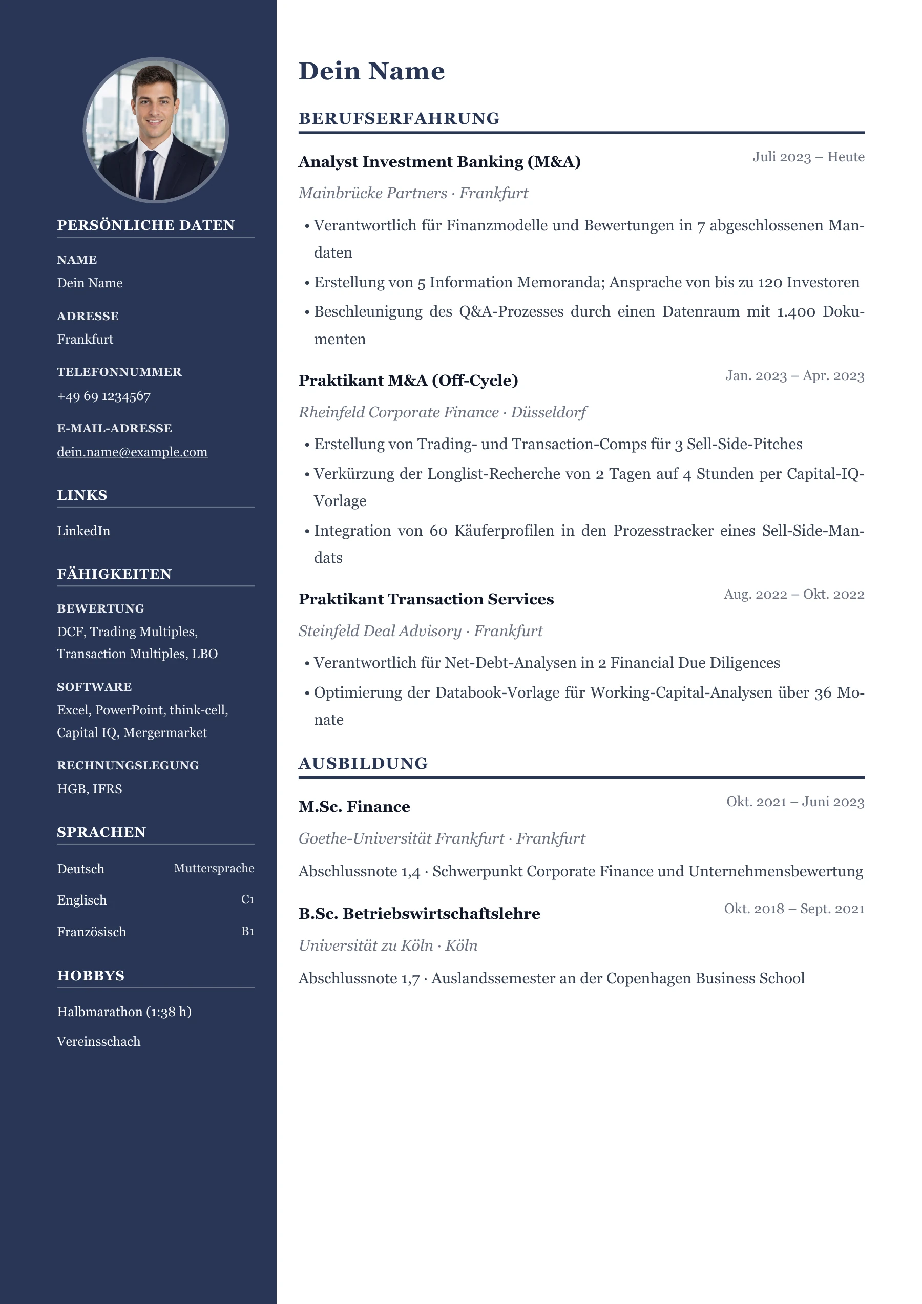Investment Banking allgemein · Professionell