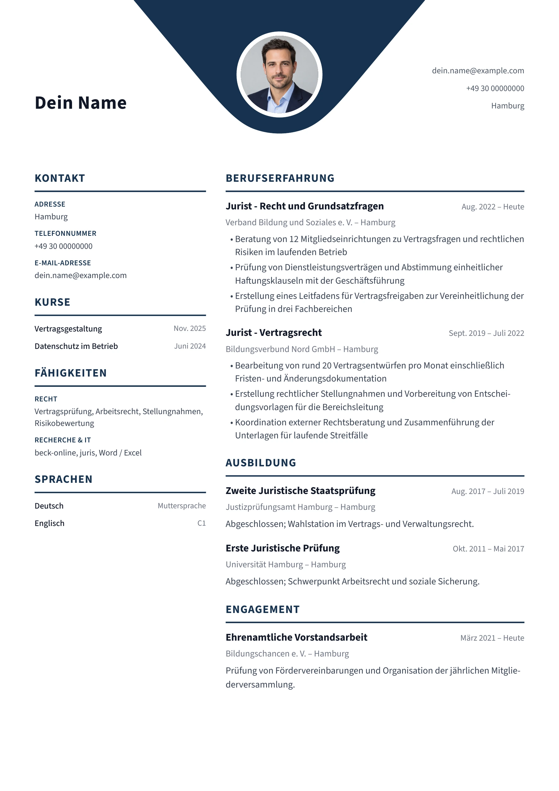 Jurist – allgemein · Geometrisch zentriert