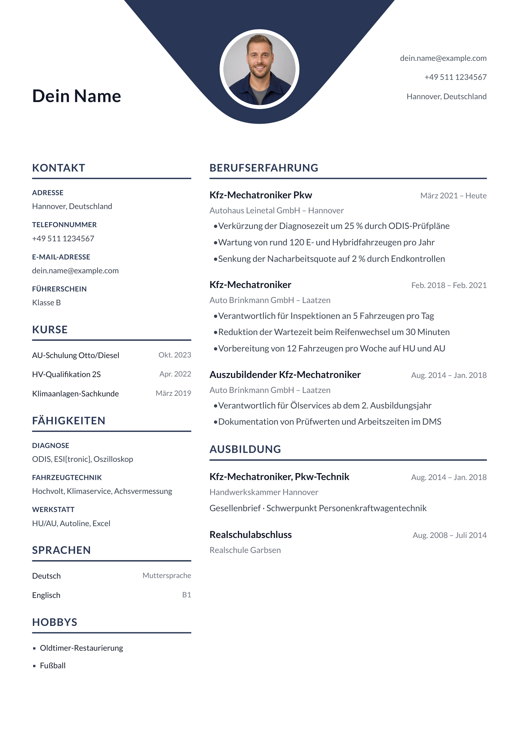 Kfz-Mechatroniker*in allgemein · Geometrisch zentriert