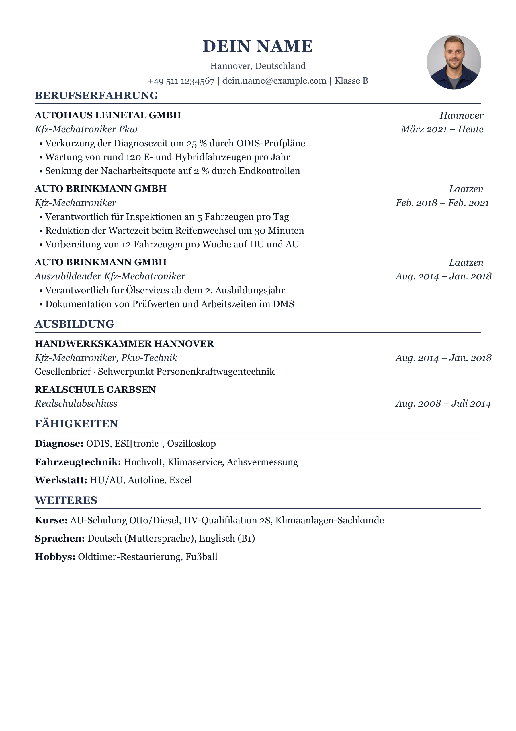Kfz-Mechatroniker*in allgemein · Kompakt
