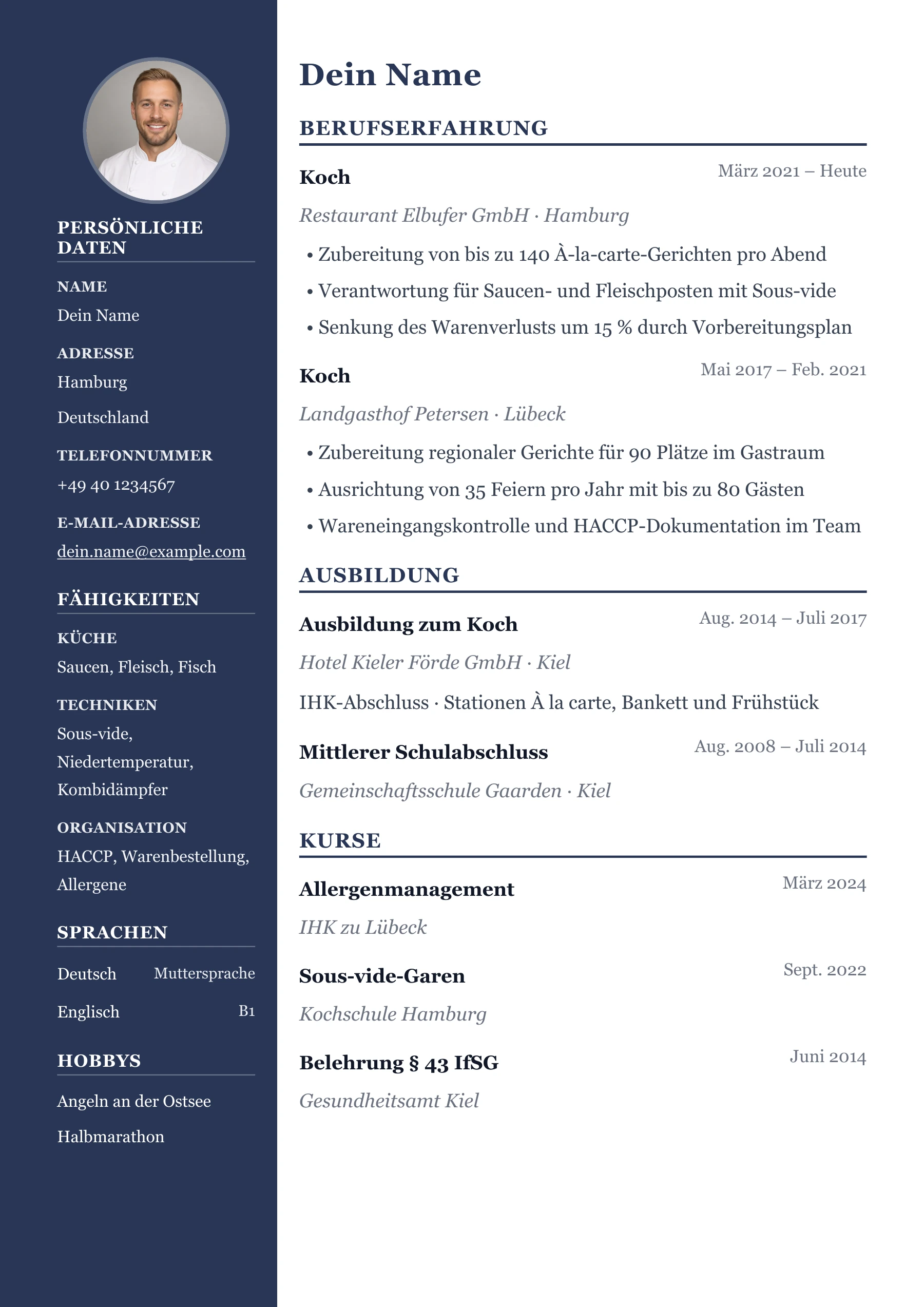 Koch/Köchin allgemein · Professionell
