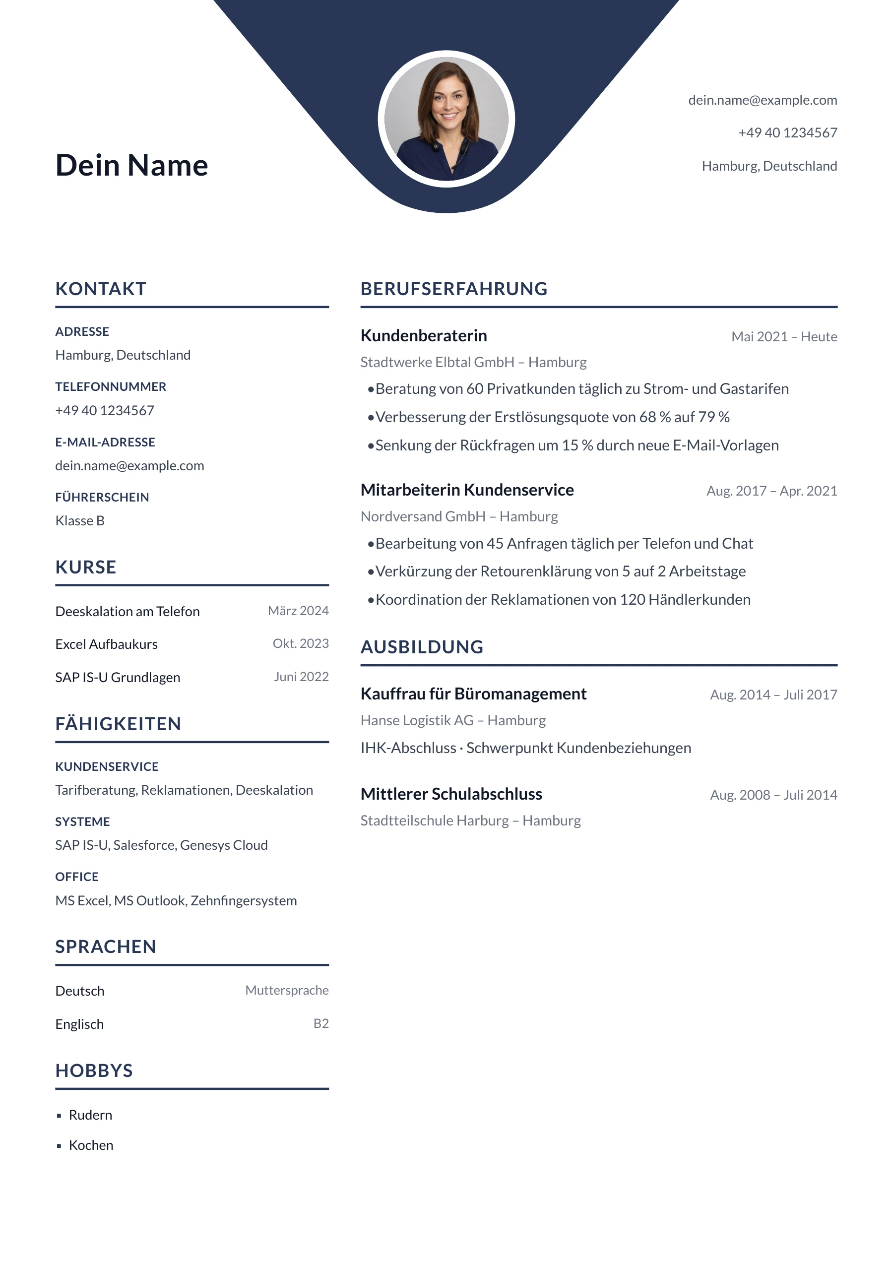 Kundenberater*in allgemein · Geometrisch zentriert