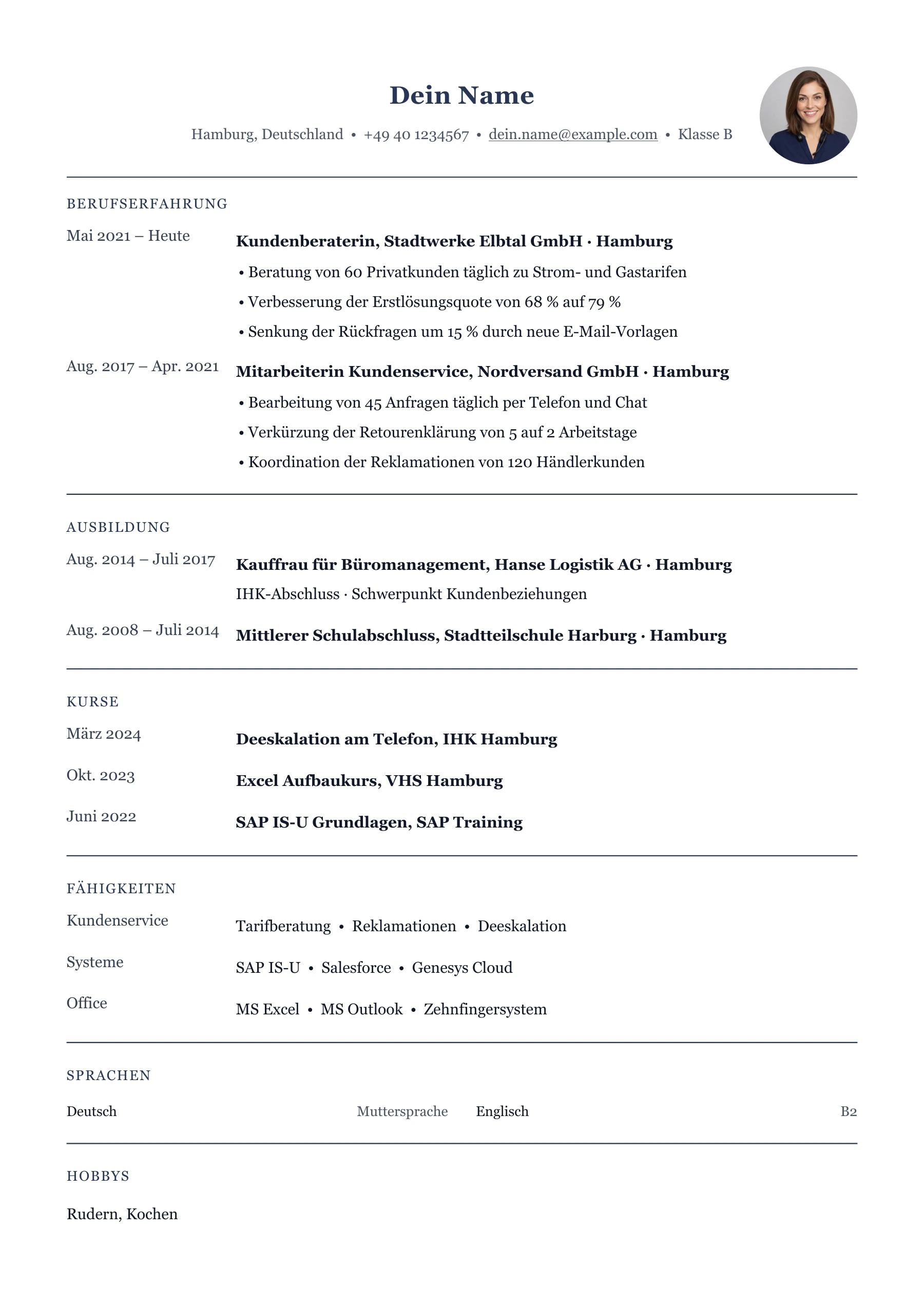 Kundenberater*in allgemein · Klassisch