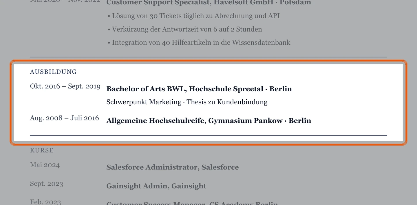 Ausbildung im Muster – Muster Customer Success & Kundenmanagement