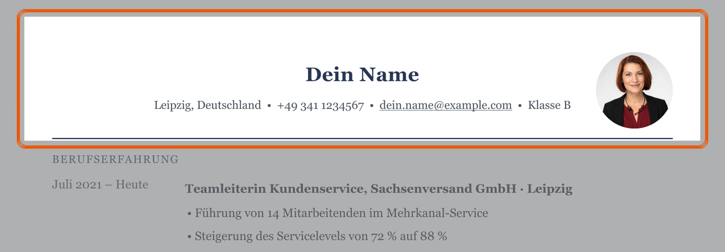Persönliche Angaben im Muster – Muster Teamleitung Kundenservice