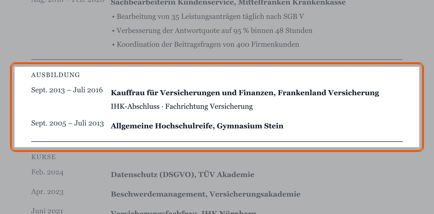 Ausbildung im Muster – Muster Versicherung & Krankenkasse