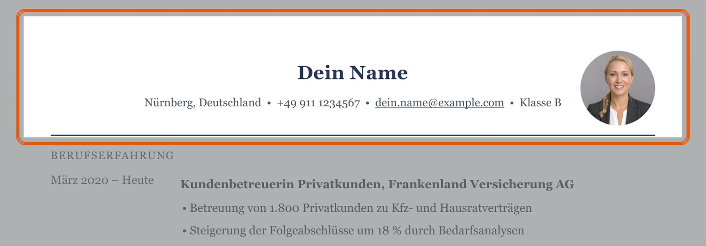 Persönliche Angaben im Muster – Muster Versicherung & Krankenkasse