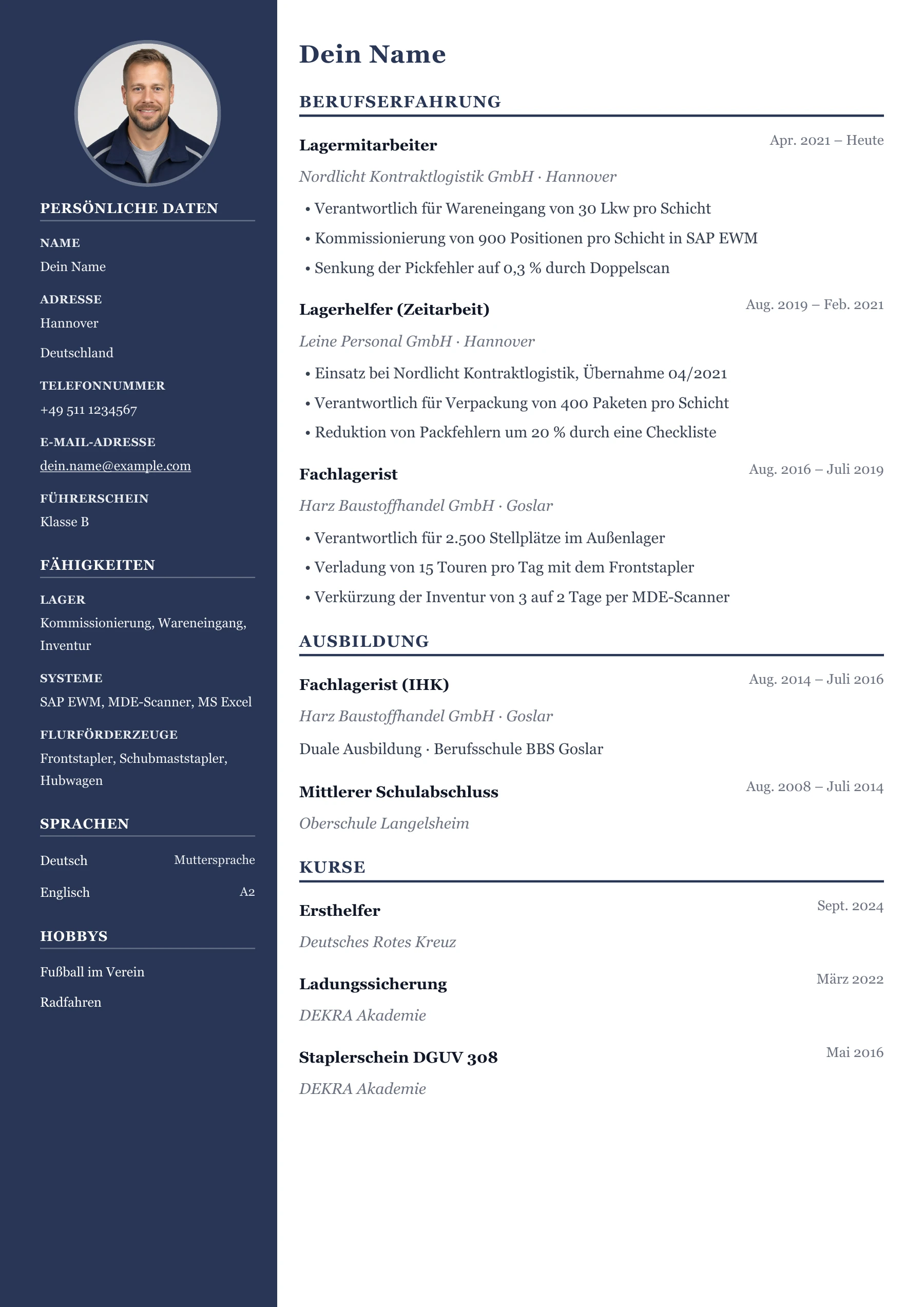 Lagermitarbeiter*in allgemein · Professionell