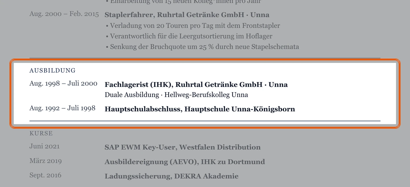 Ausbildung im Muster – Muster Schicht- & Teamleitung