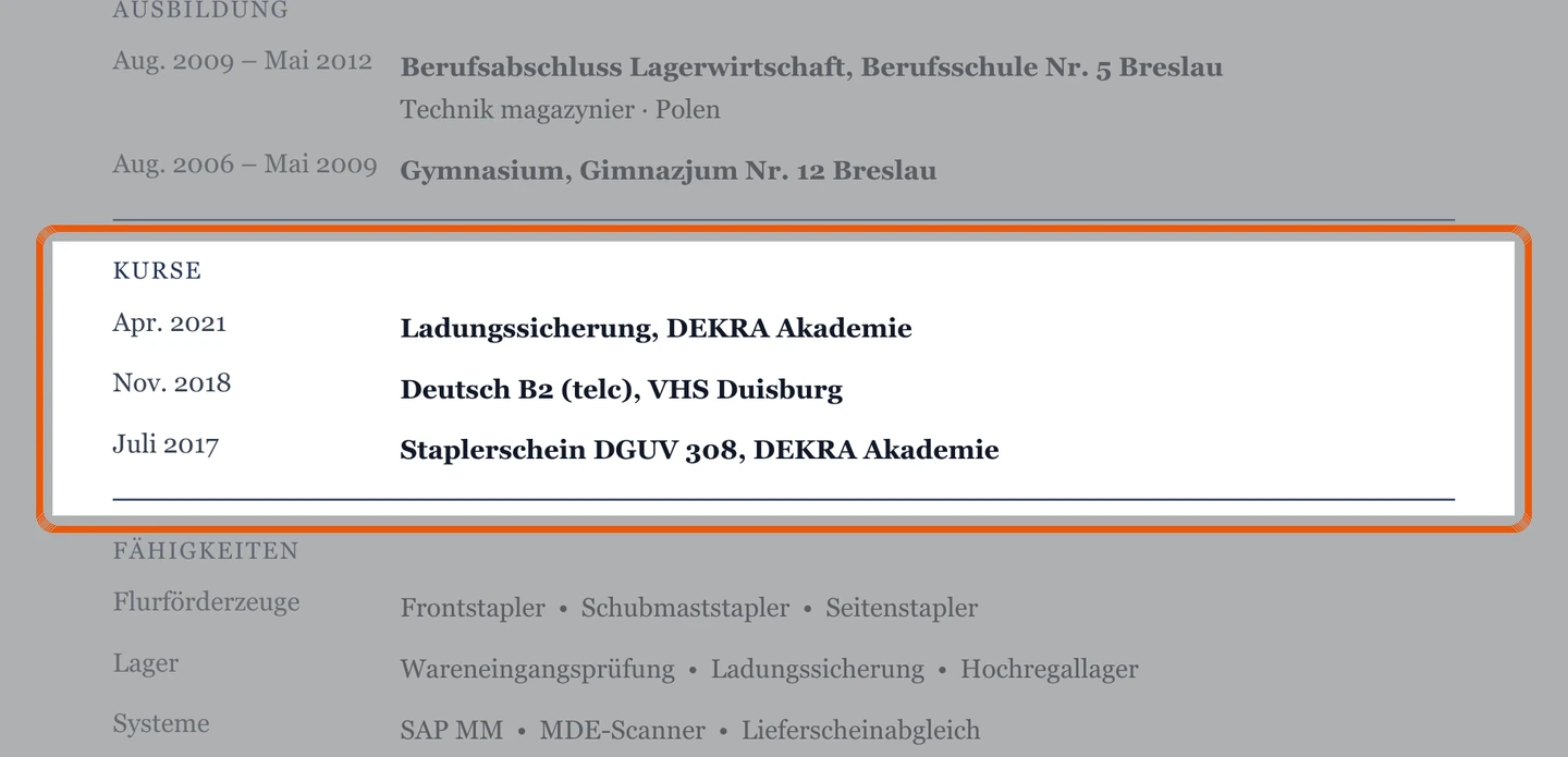 Staplerschein und Weiterbildungen im Muster – Muster Stapler, Wareneingang & Warenausgang