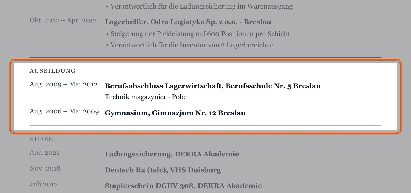 Ausbildung im Muster – Muster Stapler, Wareneingang & Warenausgang