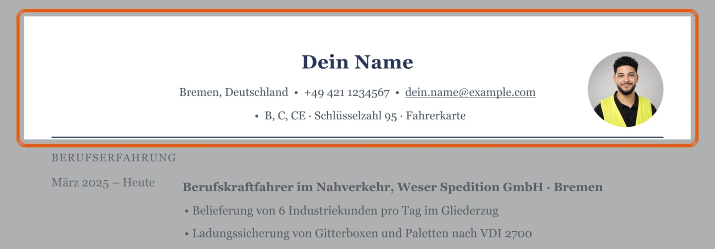 Ausschnitt Muster Quereinstieg & Fahranfänger