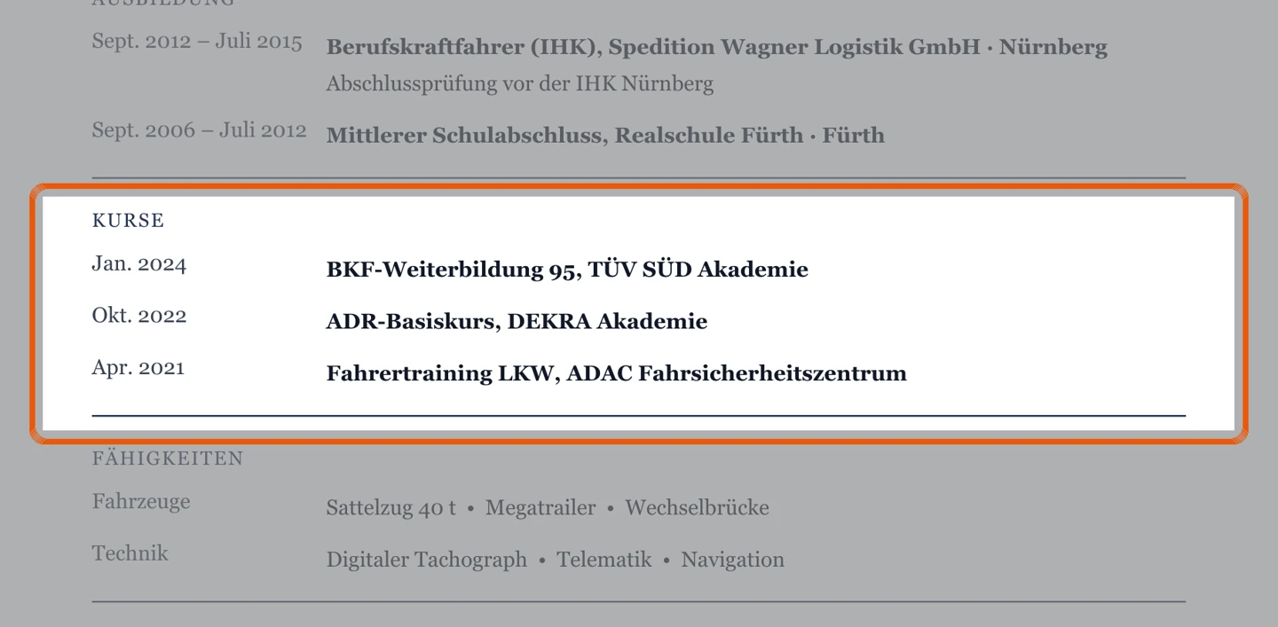 Ausschnitt Muster Fernverkehr & International