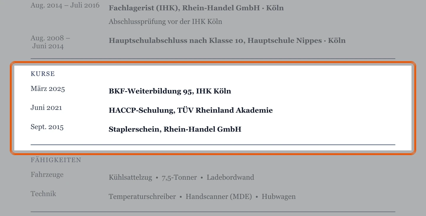 Ausschnitt Muster Nah- & Verteilerverkehr