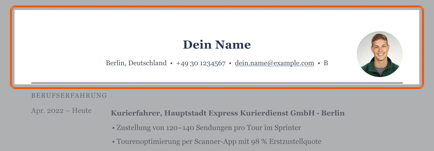 Ausschnitt Muster Kurier & Transporter